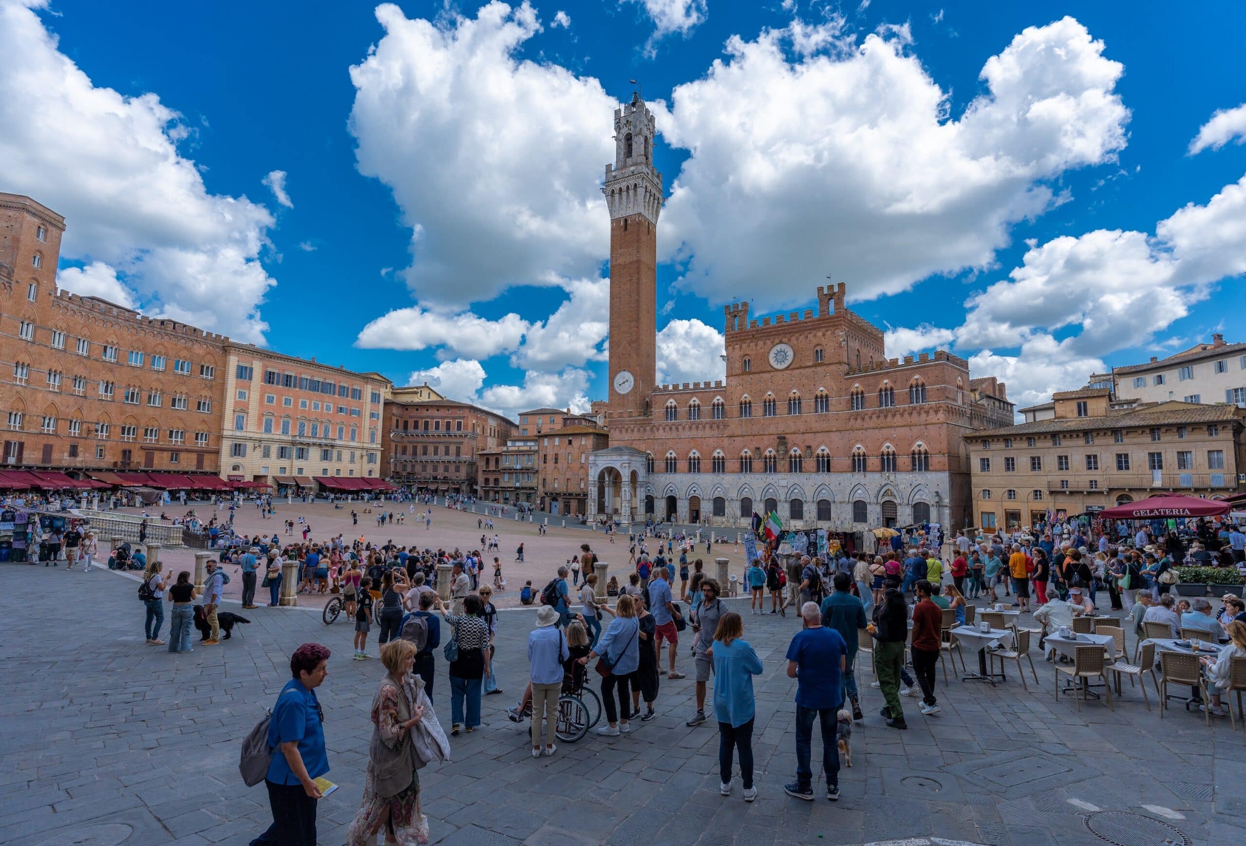 Siena, Italy - June 01, 2024: Piazza del Campo square.