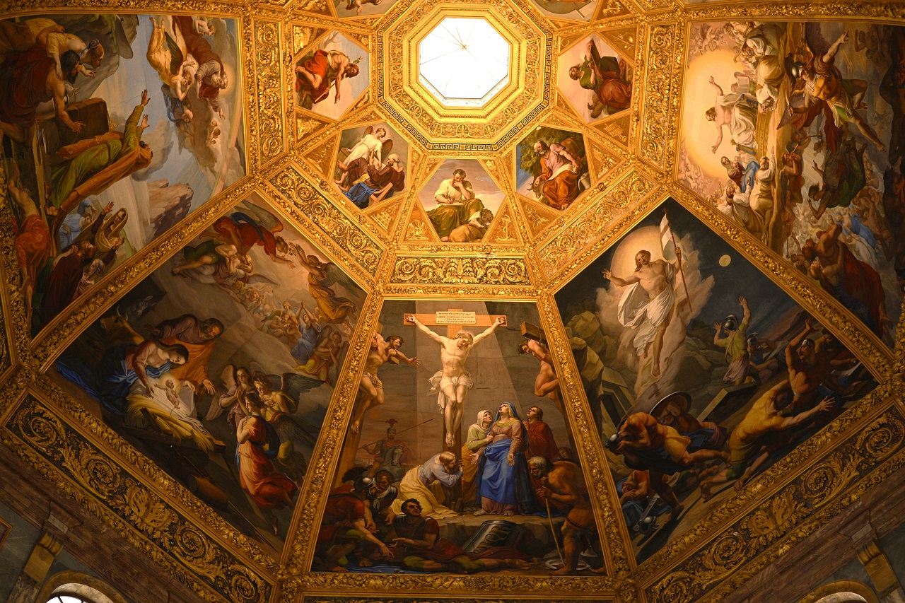 a painting of a church