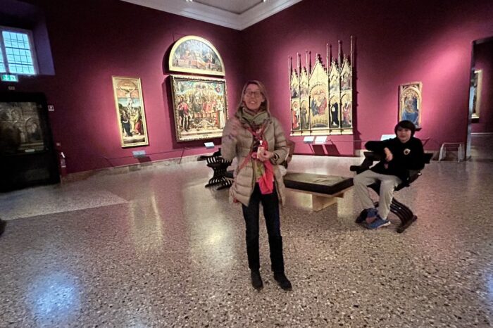 a couple of people that are standing in a room
