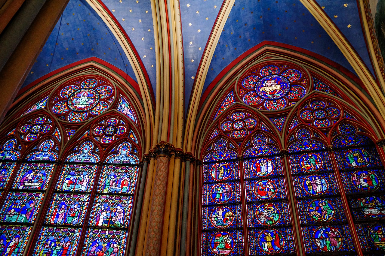 Paris,,France,-,March,9,,2025:,Gothic-styled,Stained,Glass,Windows