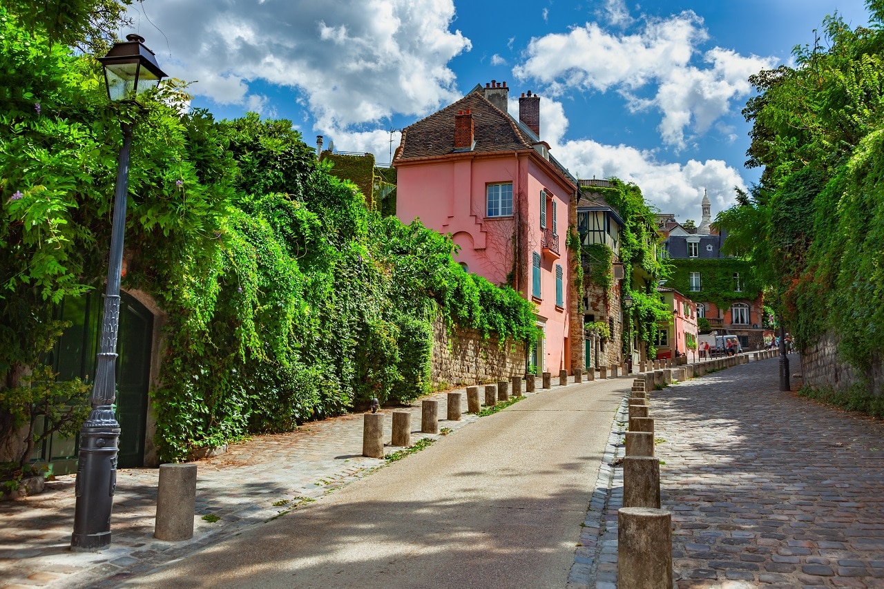 Street,In,Quarter,Montmartre,In,Paris,,France.