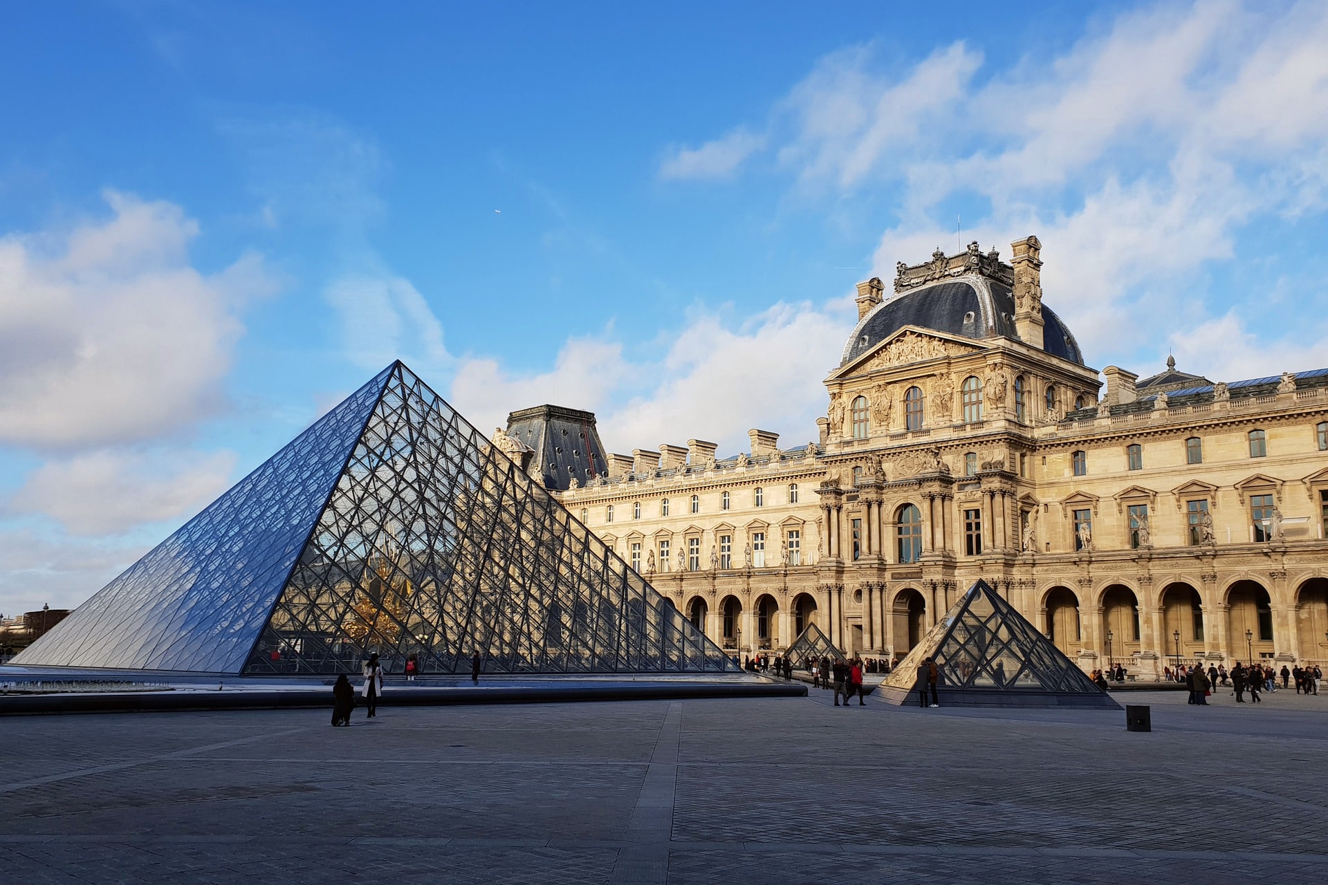 Front of the Louvre glass pyramid