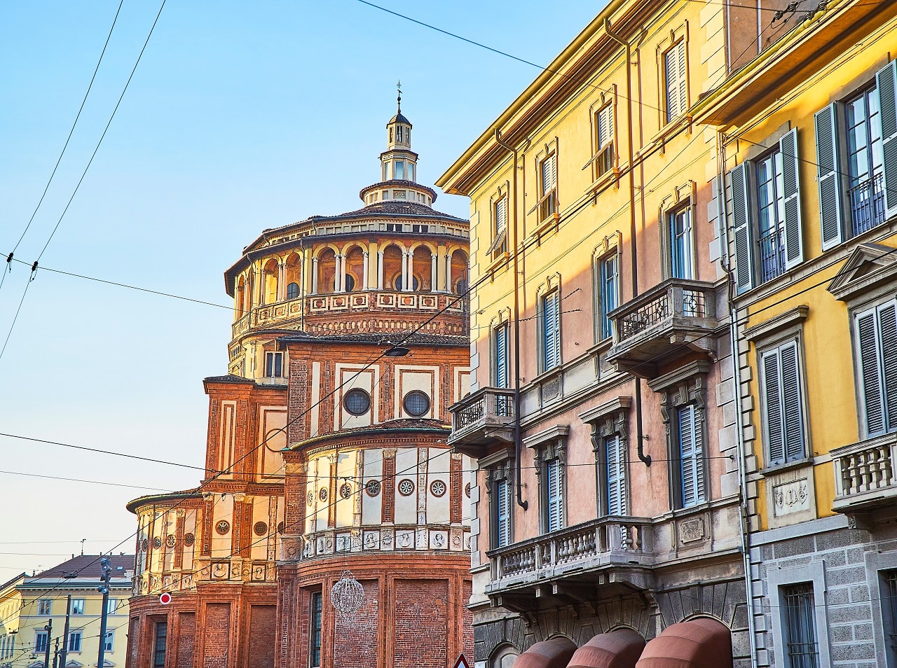 Corso,Magenta,Street,With,The,Dome,Of,The,Basilica,Di