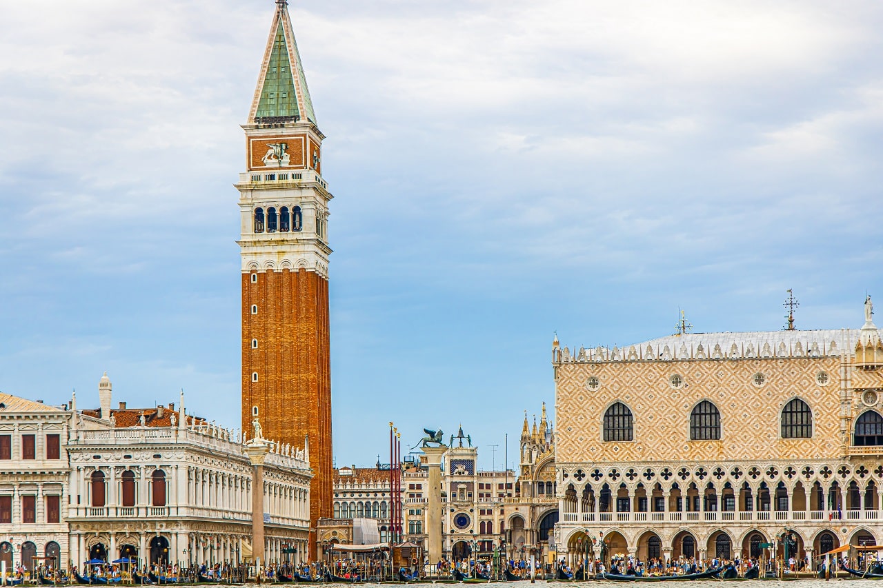 Campanile,Di,San,Marco,In,The,Sunny,Day,In,Venice,