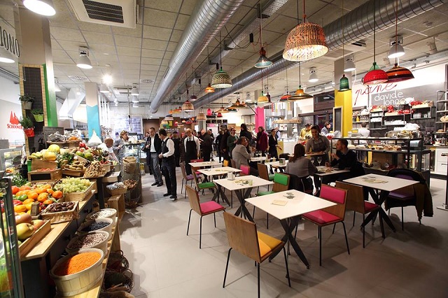 inside the Mercato del Suffragio, one of the local European markets