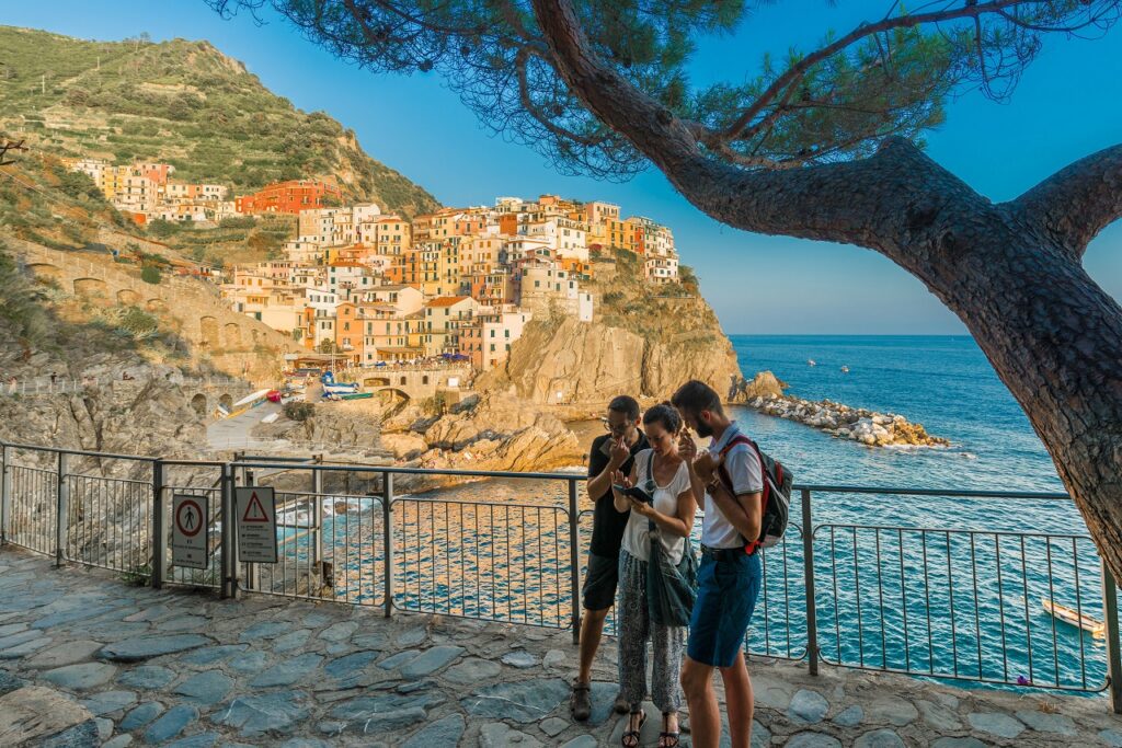 people on a walking tour